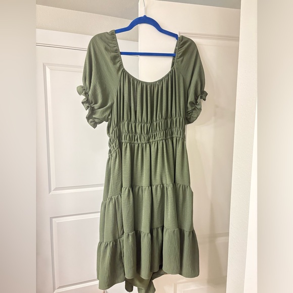 Olive Green Women's Dress - Picture 2 of 2